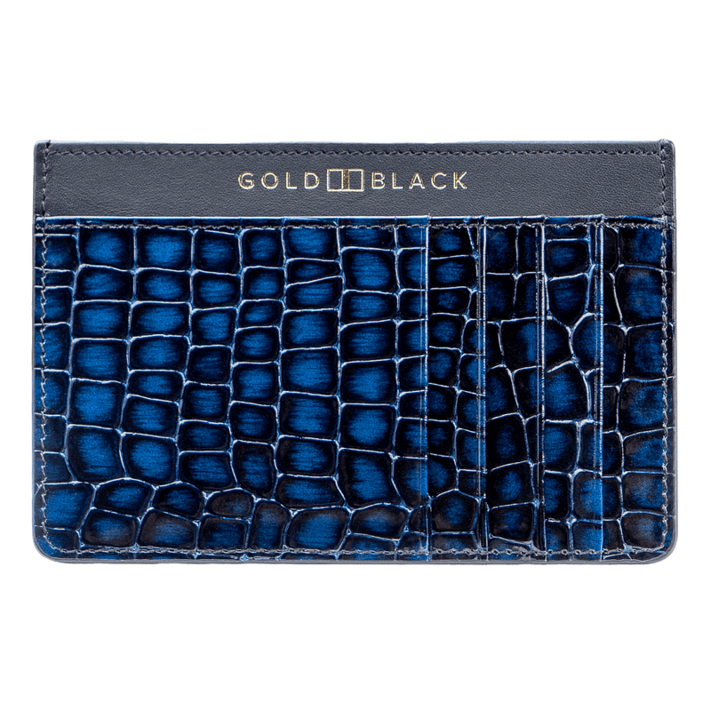 Royal Kartenetui Leder MILANO-Design Blau - GOLDBLACKpremium