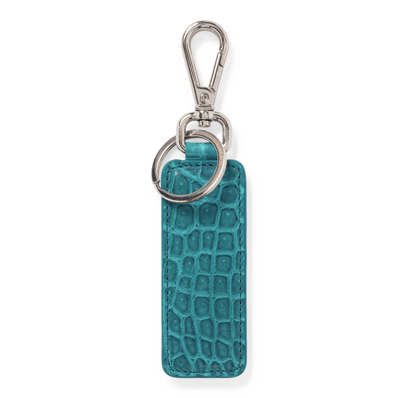 Schlüsselanhänger Krokodilleder Turquoise Blau Limited Edition - GOLDBLACKpremium