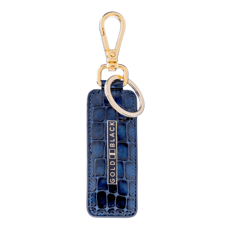 Schlüsselanhänger Leder Milano-Design Blau - GOLDBLACKpremium