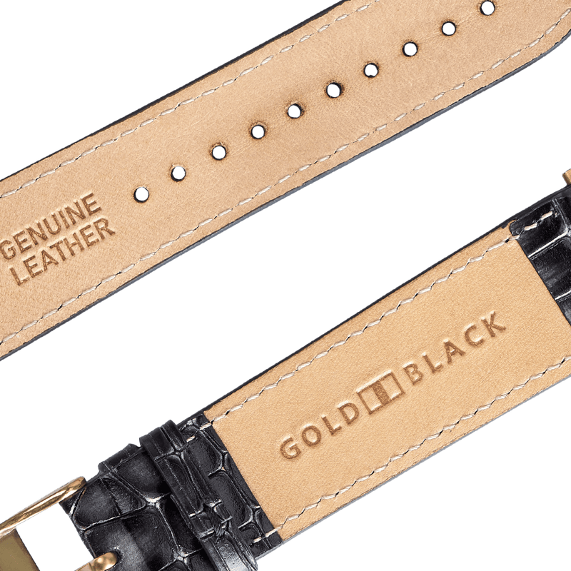 Apple Watch Leder Armband MILANO-Design grau (Adapter gold)) - GOLDBLACKpremium