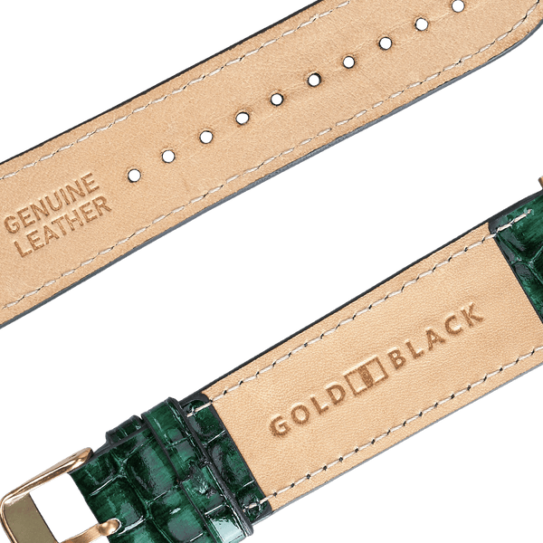 Apple Watch Leder Armband Milano grün (Adapter gold) - GOLDBLACKpremium