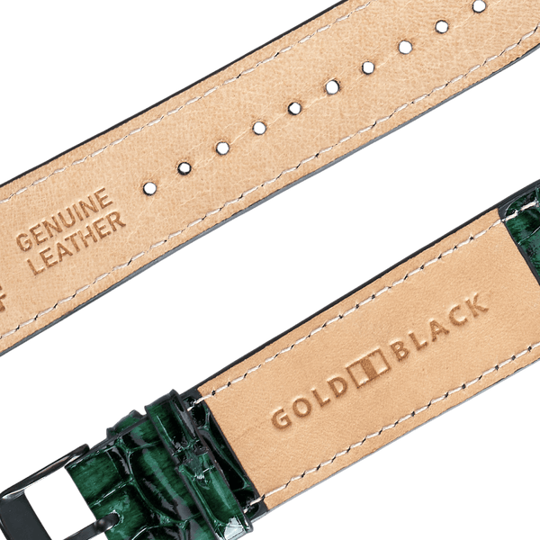 Apple Watch Leder Armband Milano grün (Adapter schwarz) - GOLDBLACKpremium