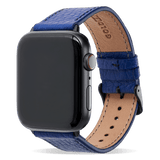 Apple Watch Leder Armband Nappa blau (Adapter schwarz) - GOLDBLACKpremium