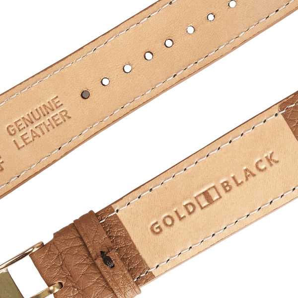 Apple Watch Leder Armband Nappa braun (Adapter gold) - GOLDBLACKpremium