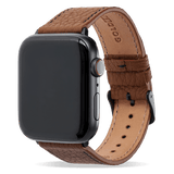 Apple Watch Leder Armband Nappa braun (Adapter schwarz) - GOLDBLACKpremium