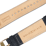 Apple Watch Leder Armband Nappa schwarz (Adapter gold) - GOLDBLACKpremium