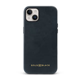 iPhone 15 Plus Lederhülle Luxe blau mit MagSafe - GOLDBLACKpremium