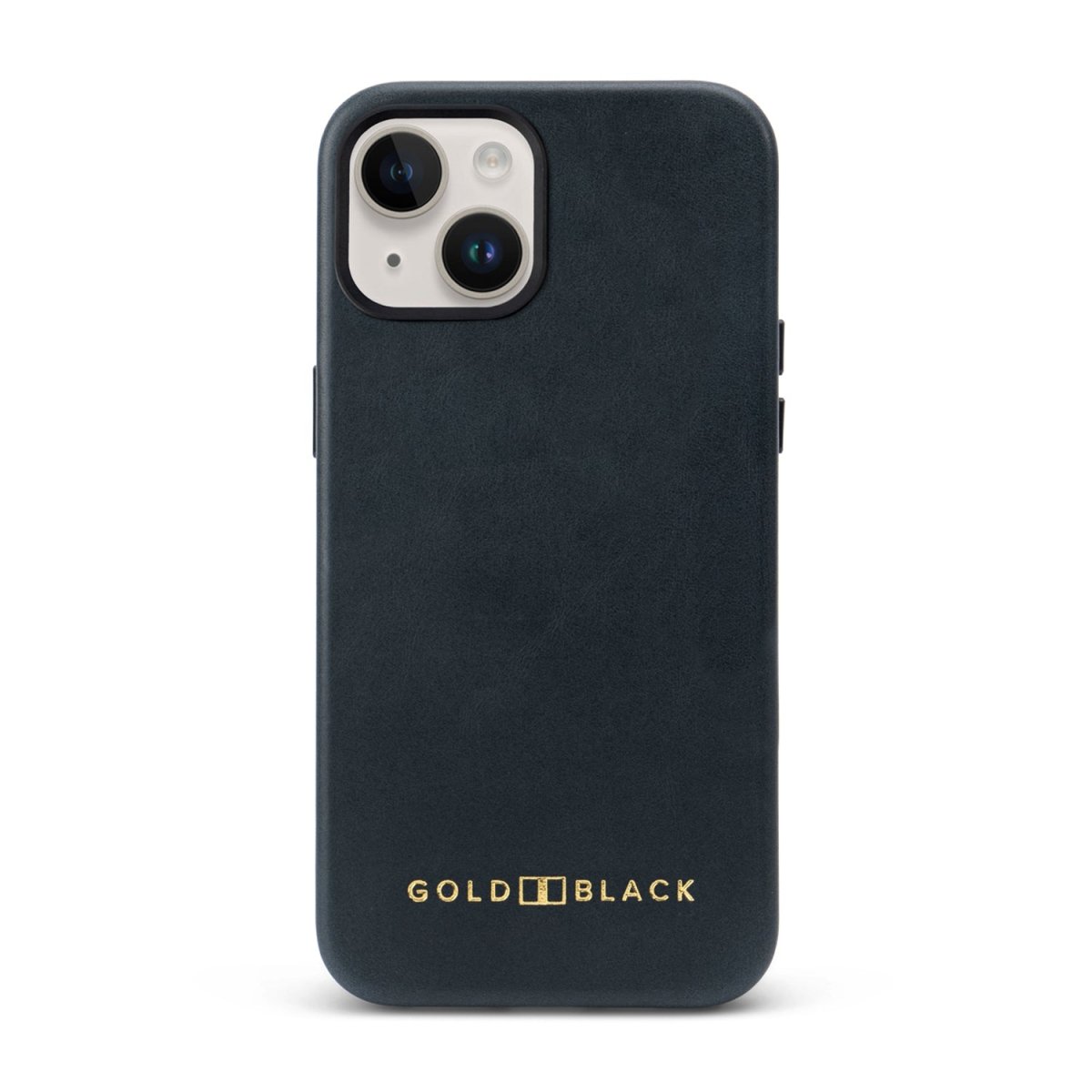 iPhone 15 Lederhülle Luxe blau mit MagSafe - GOLDBLACKpremium