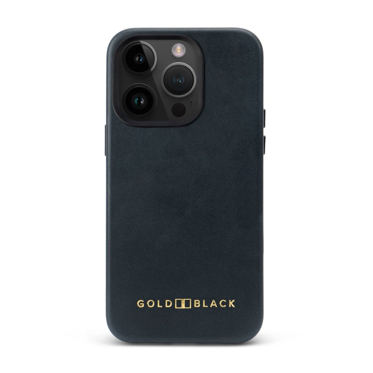 iPhone 15 Pro Lederhülle Luxe blau mit MagSafe - GOLDBLACKpremium