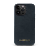 iPhone 15 Pro Max Lederhülle Luxe blau mit MagSafe - GOLDBLACKpremium
