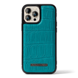 iPhone 13 Pro Max MagSafe Krokodilleder Case Turquoise Blau Limited Edition - GOLDBLACKpremium