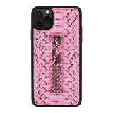 iPhone 11 Pro Max Lederhülle mit Fingerschlaufe Python Pink - GOLDBLACKpremium