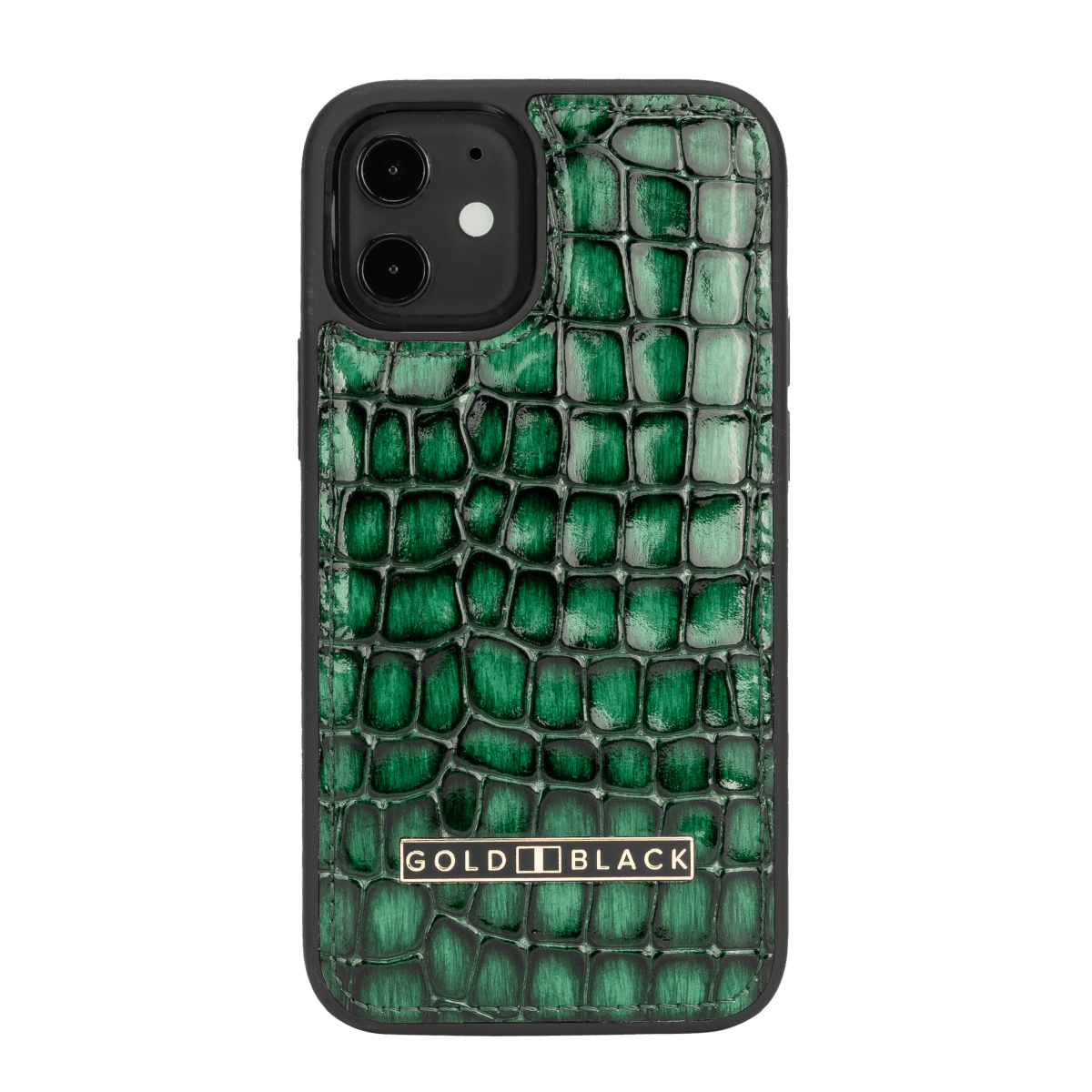 iPhone 12 Mini Lederhülle Milano Grün - GOLDBLACKpremium