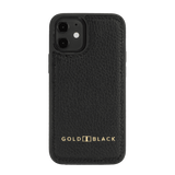 iPhone 12 Mini Lederhülle Nappa schwarz - GOLDBLACKpremium